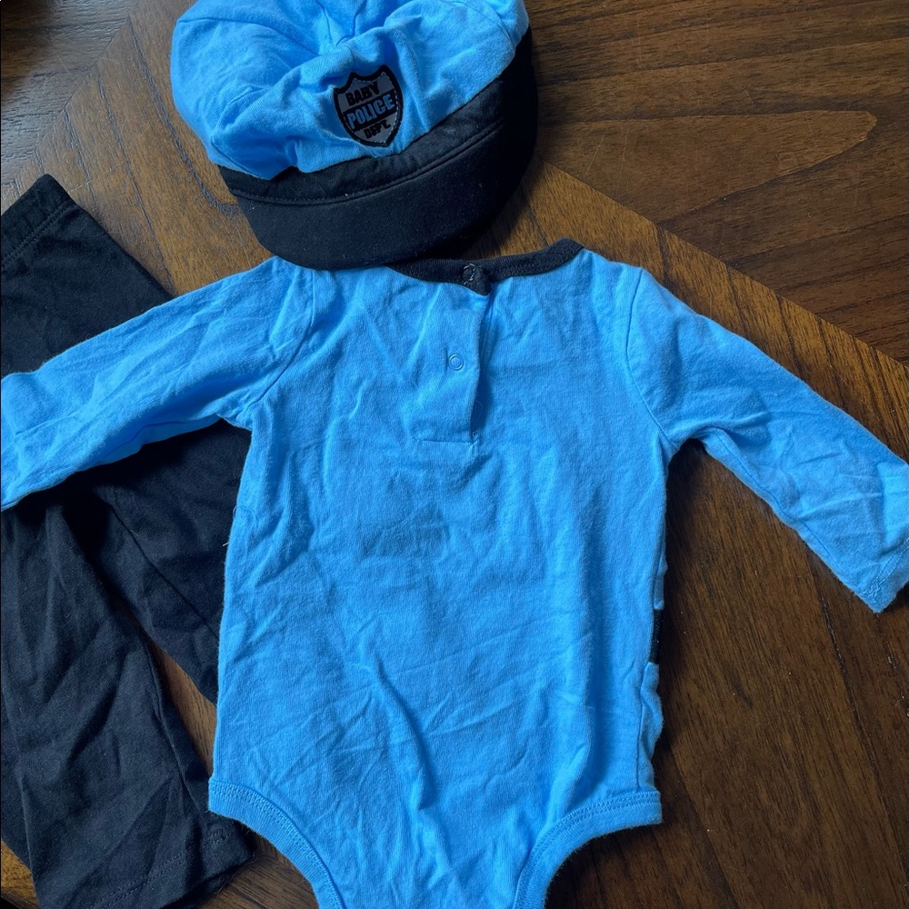 Baby police officer cop detective costume with hat 3/6 months - Picture 6 of 6